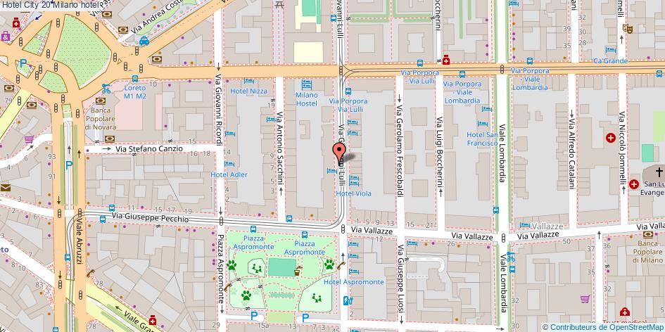 Mappa Hotel City 20 hotel Milano