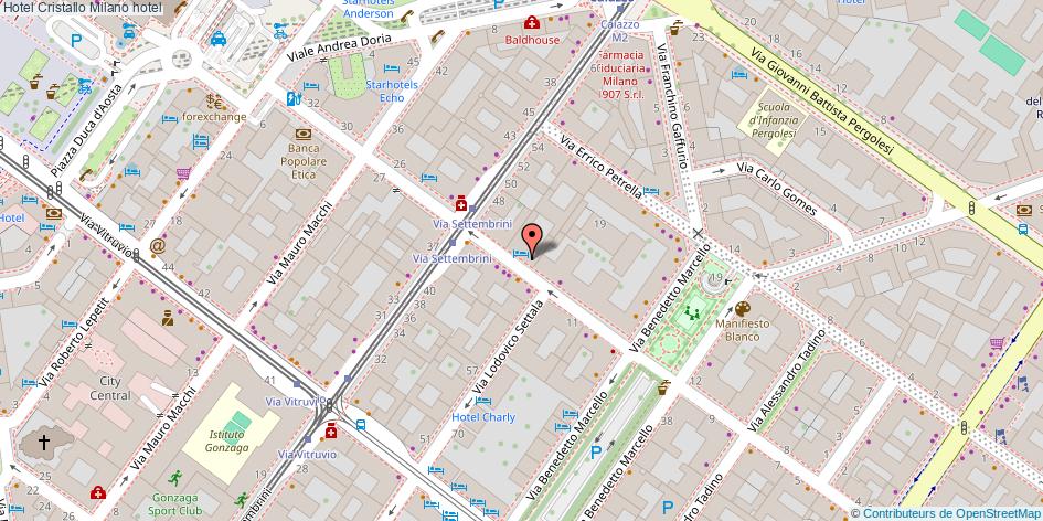 Mappa Hotel Cristallo hotel Milano