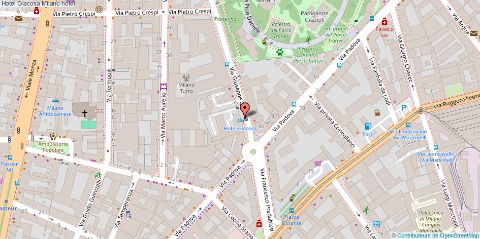 Mappa Hotel Giacosa hotel Milano
