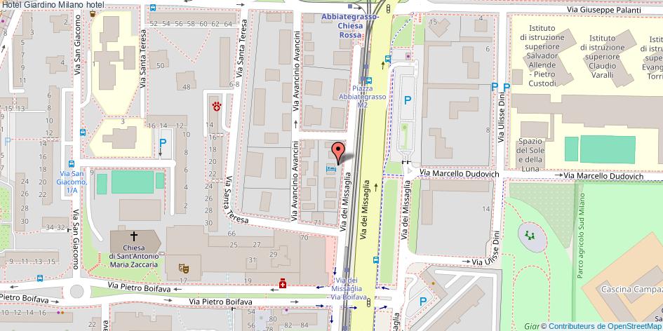 Mappa Hotel Giardino hotel Milano