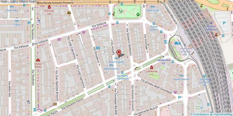 Mappa Hotel Lugano hotel Milano