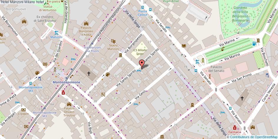 Mappa Hotel Manzoni hotel Milano