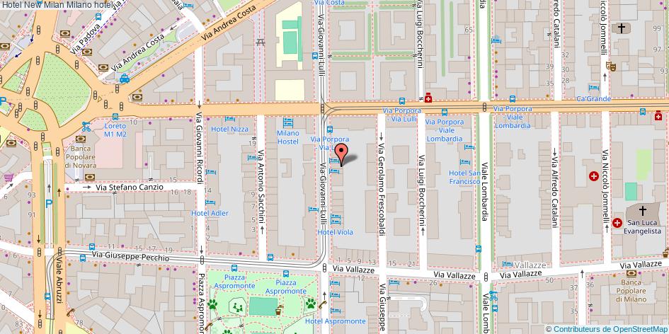 Mappa Hotel New Milan hotel Milano