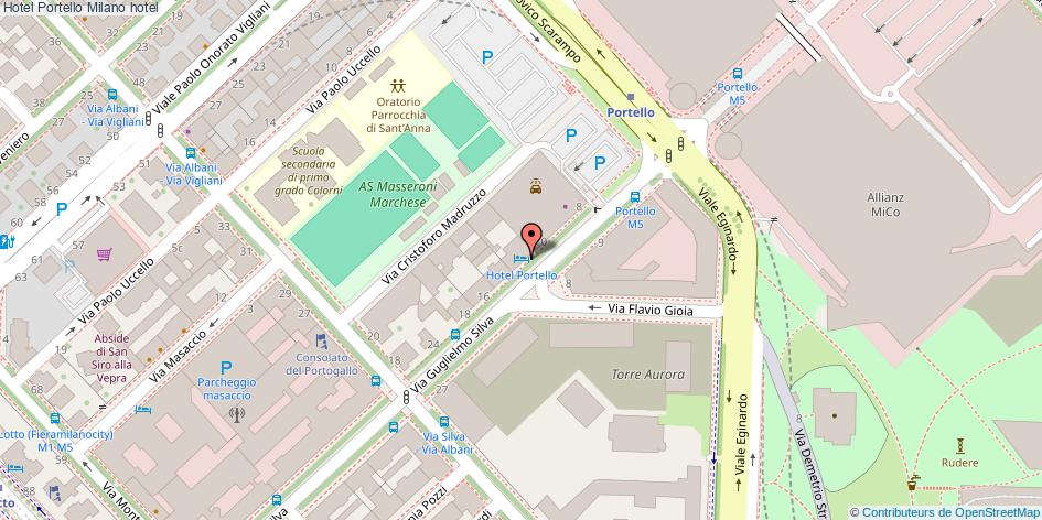 Mappa Hotel Portello hotel Milano