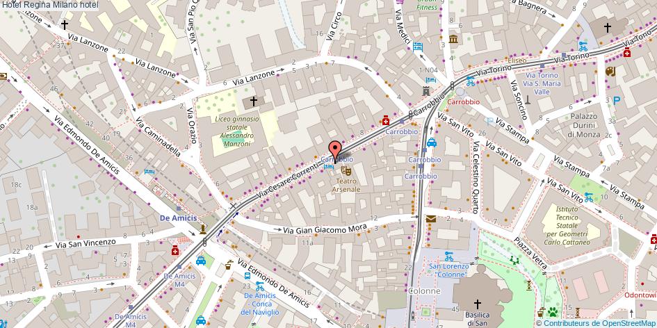 Mappa Hotel Regina hotel Milano