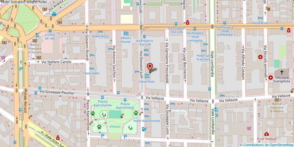 Mappa Hotel Sabatino hotel Milano