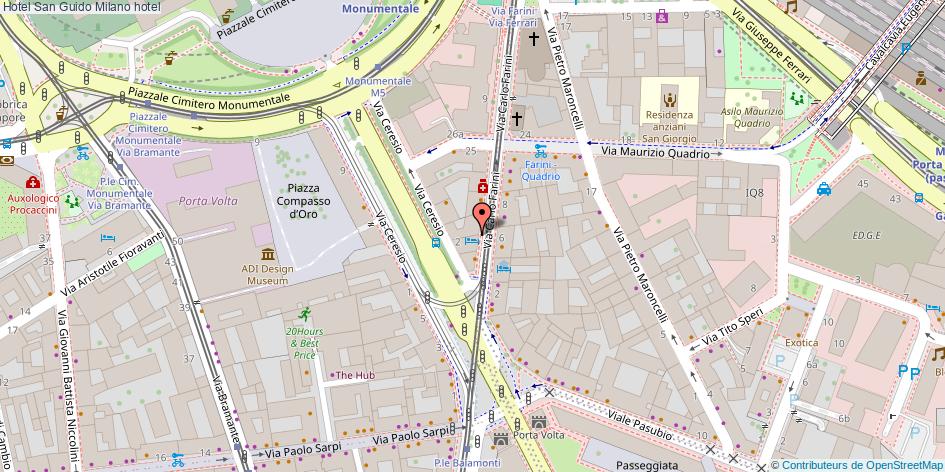 Mappa Hotel San Guido hotel Milano