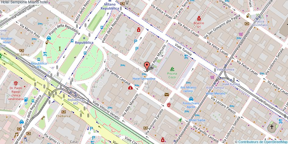 Mappa Hotel Sempione hotel Milano
