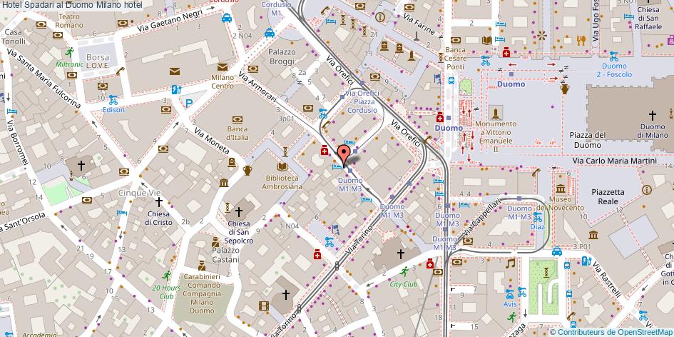 Mappa Hotel Spadari al Duomo hotel Milano