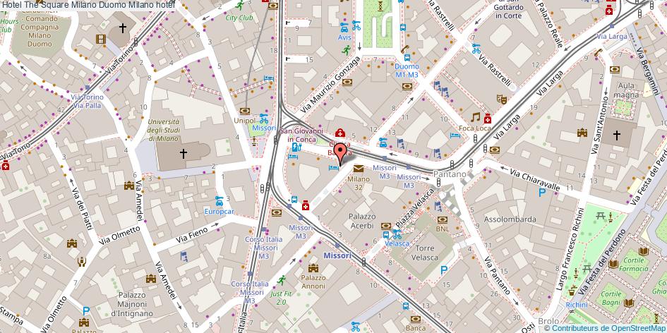 Mappa Hotel The Square Milano Duomo hotel Milano