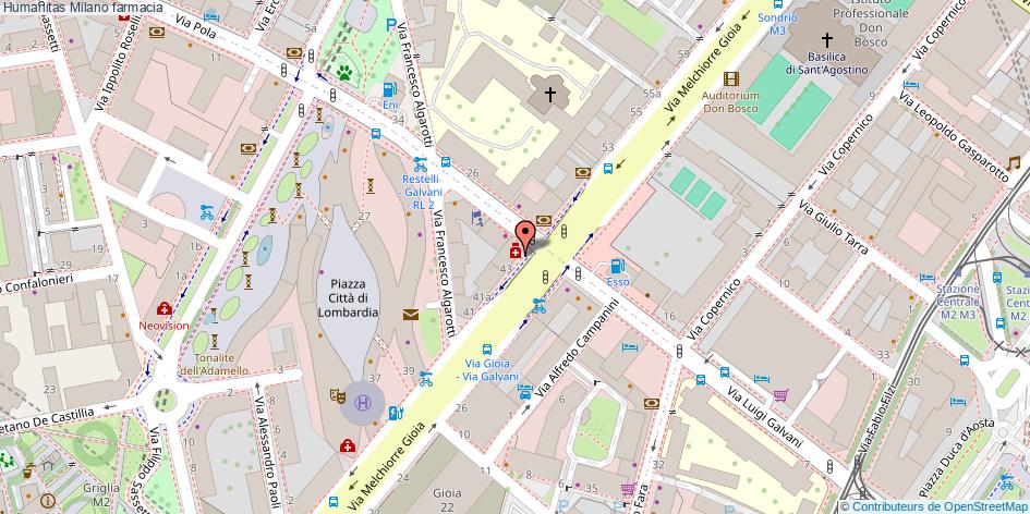 Mappa Humanitas farmacia Milano