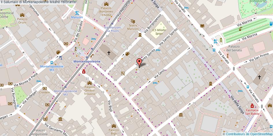 Mappa Il Salumaio di Montenapoleone ristorante Milano