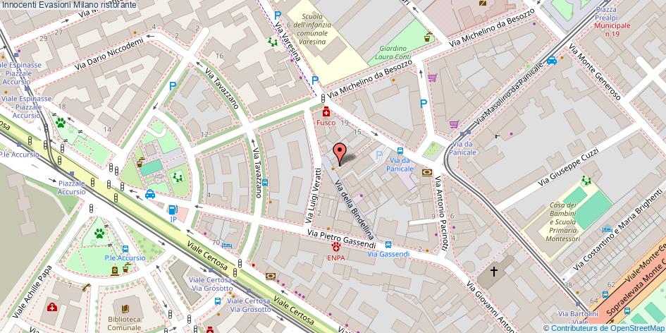 Mappa Innocenti Evasioni ristorante Milano