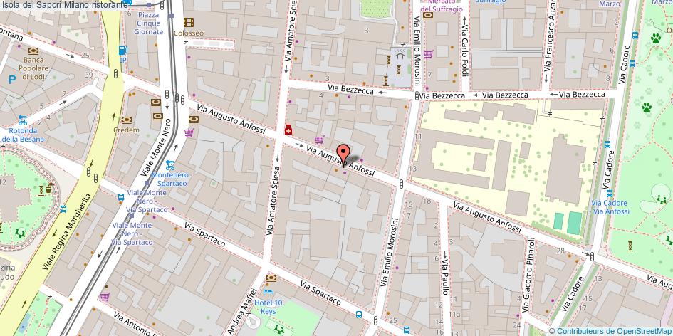 Mappa Isola dei Sapori ristorante Milano
