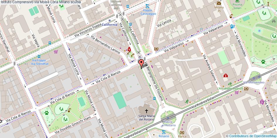 Mappa Istituto Comprensivo via Moisè Loria scuola Milano