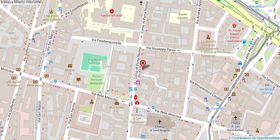 Mappa Izakaya ristorante Milano