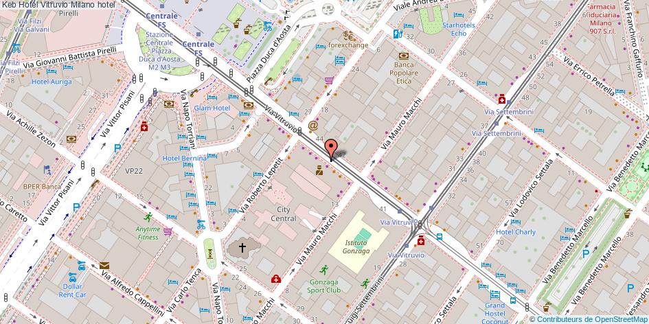 Mappa Keb Hotel Vitruvio hotel Milano