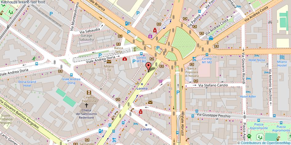 Mappa Kebhouze fast food Milano