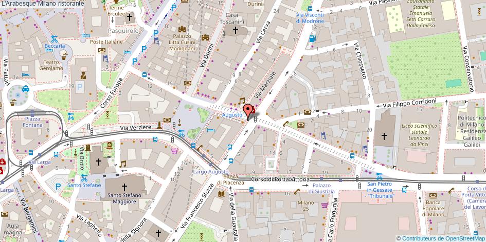 Mappa L'Arabesque ristorante Milano