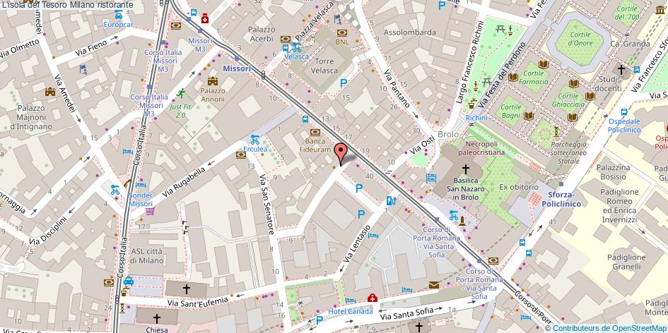 Mappa L’isola del Tesoro ristorante Milano