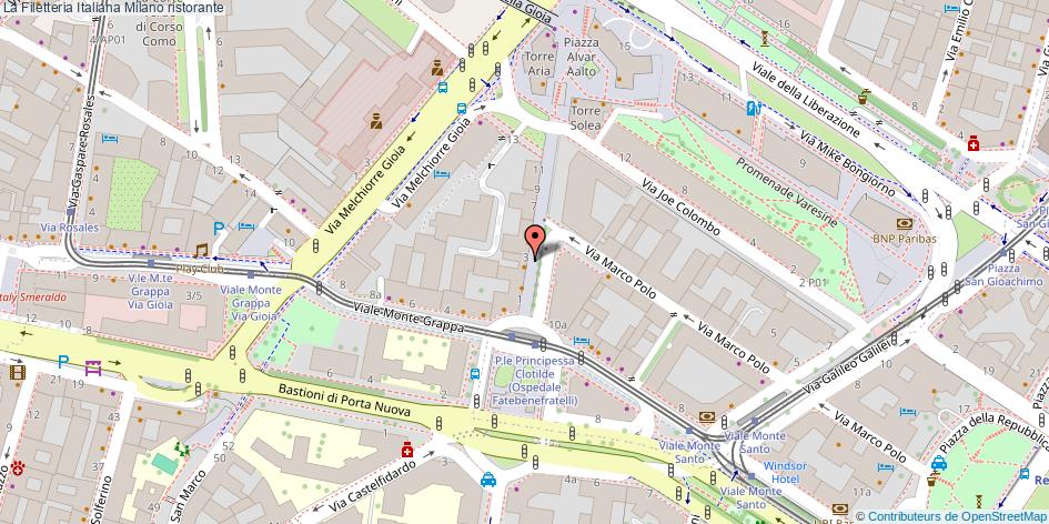 Mappa La Filetteria Italiana ristorante Milano