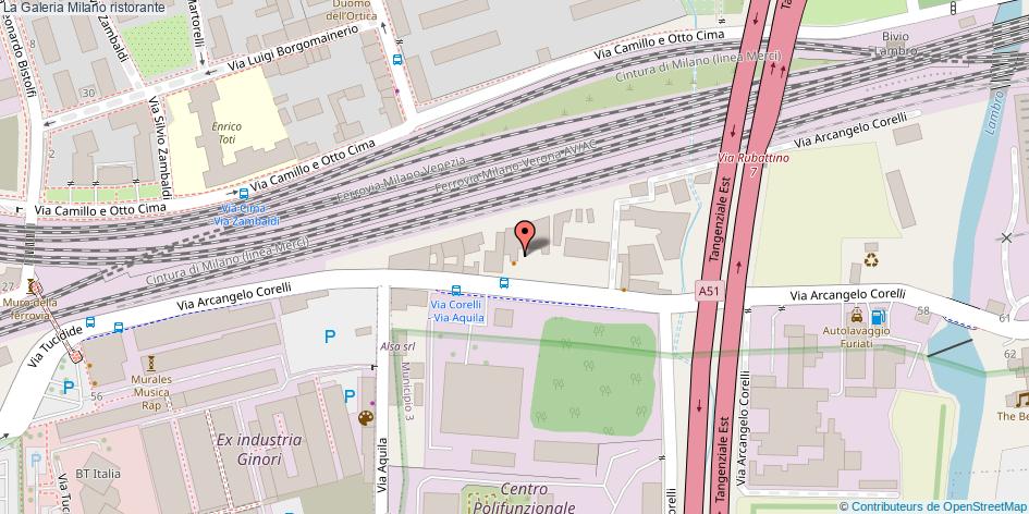 Mappa La Galeria ristorante Milano
