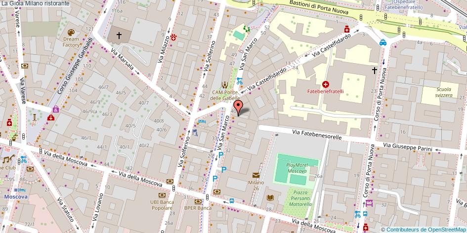 Mappa La Gioia ristorante Milano