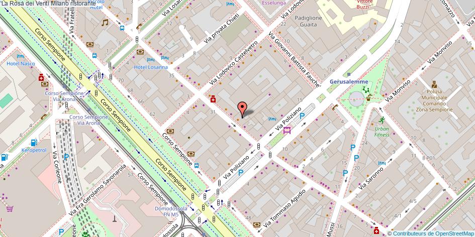 Mappa La Rosa dei Venti ristorante Milano