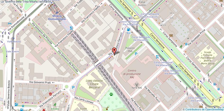 Mappa La Taverna della Trisa ristorante Milano