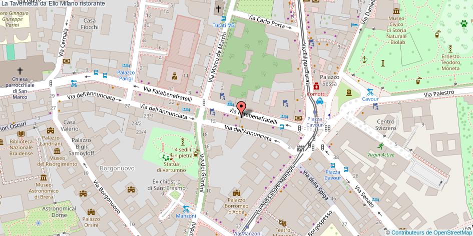 Mappa La Tavernetta da Elio ristorante Milano