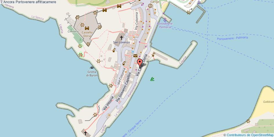Mappa L‘Ancora affittacamere Portovenere