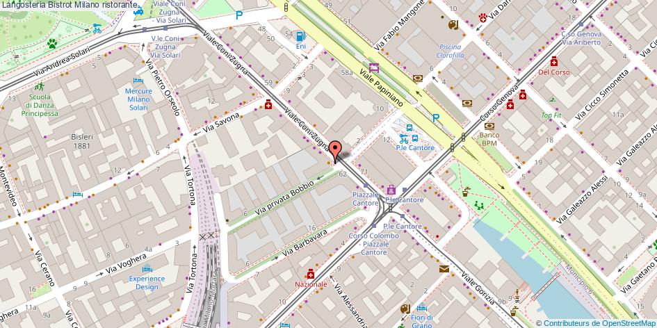 Mappa Langosteria Bistrot ristorante Milano