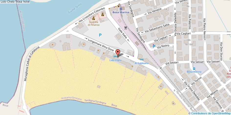 Mappa Lido Chelo hotel Bosa