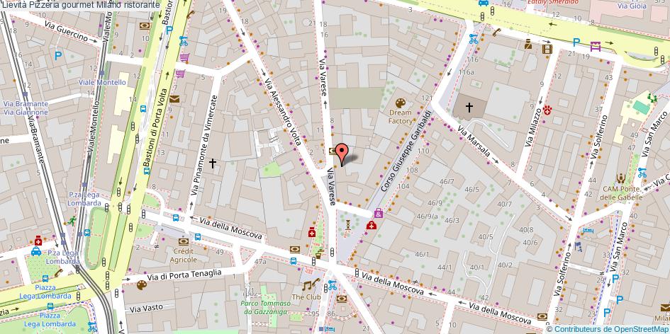 Mappa Lievità Pizzeria gourmet ristorante Milano