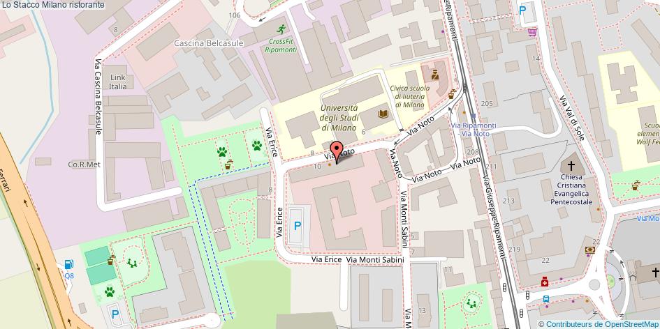Mappa Lo Stacco ristorante Milano