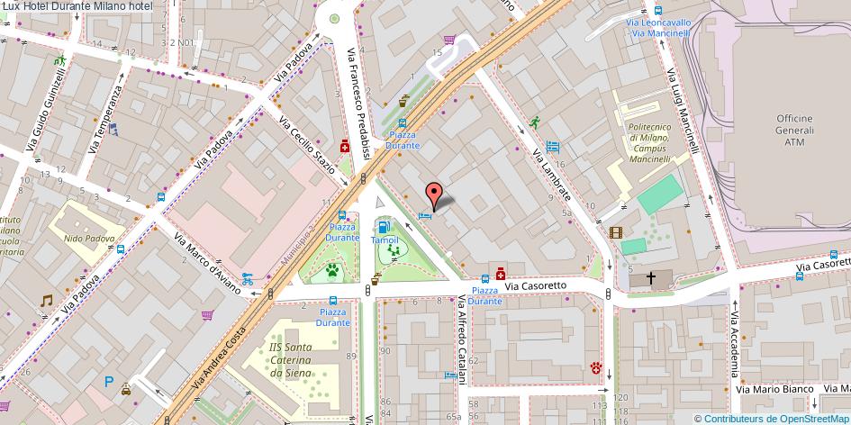 Mappa Lux Hotel Durante hotel Milano