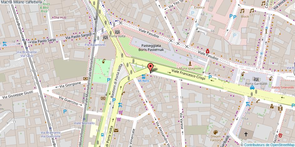 Mappa Macha caffetteria Milano