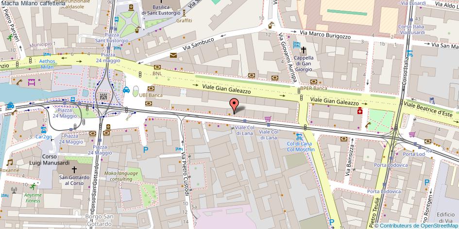 Mappa Macha caffetteria Milano
