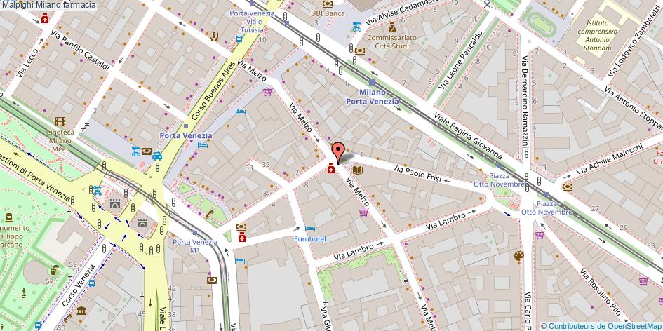 Mappa Malpighi farmacia Milano