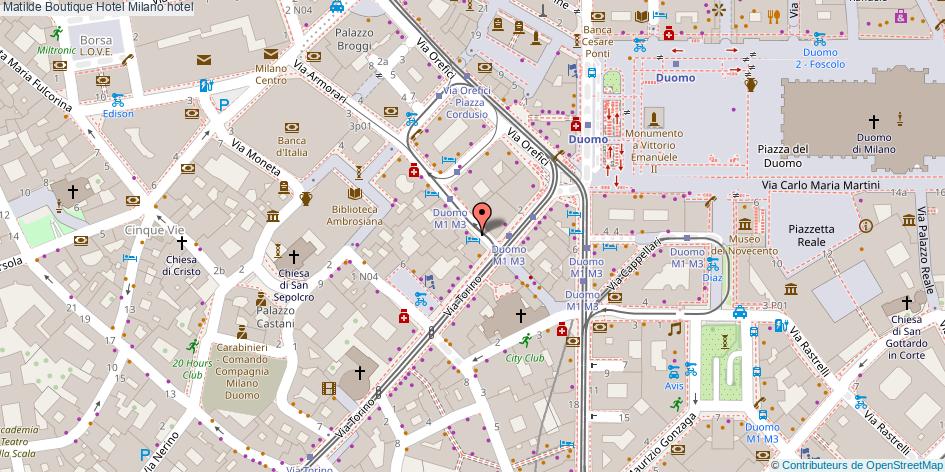 Mappa Matilde Boutique Hotel hotel Milano