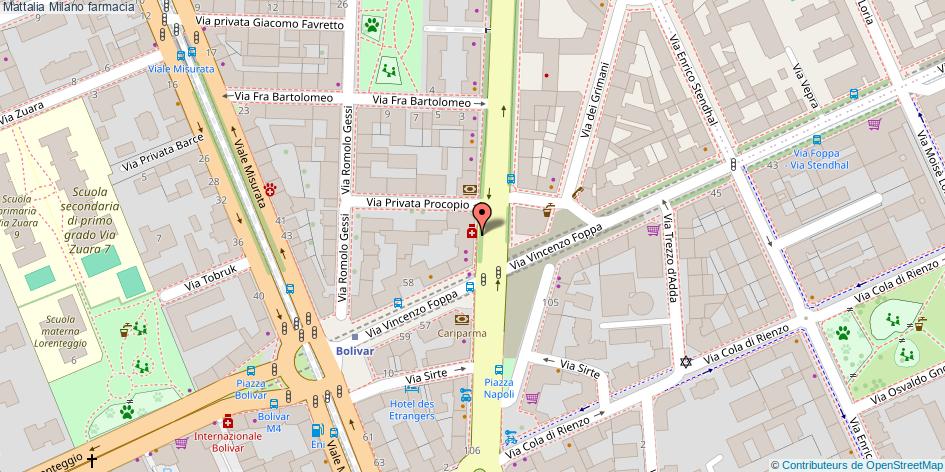 Mappa Mattalia farmacia Milano