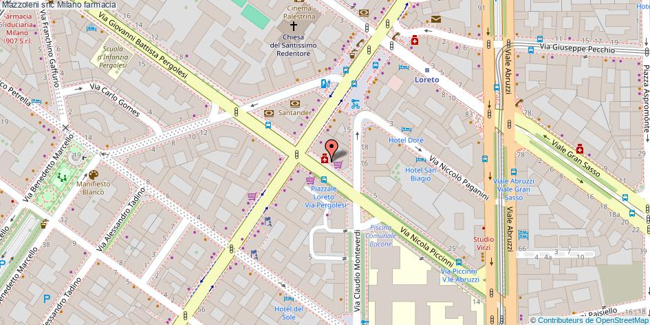 Mappa Mazzoleni snc farmacia Milano