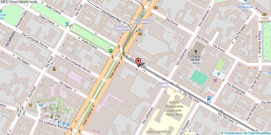 Mappa MEC Hotel hotel Milano