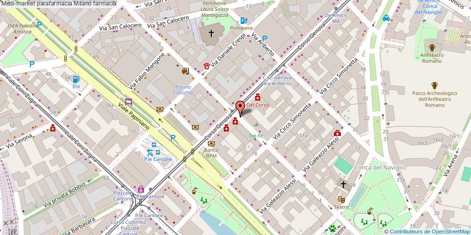 Mappa Medi-market parafarmacia farmacia Milano