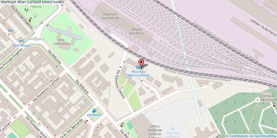 Mappa Meininger Milan Garibaldi ostello Milano