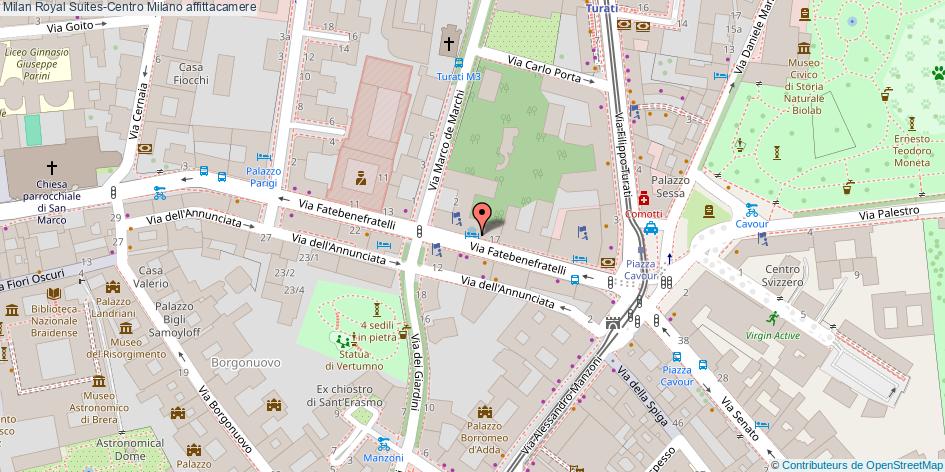 Mappa Milan Royal Suites-Centro affittacamere Milano