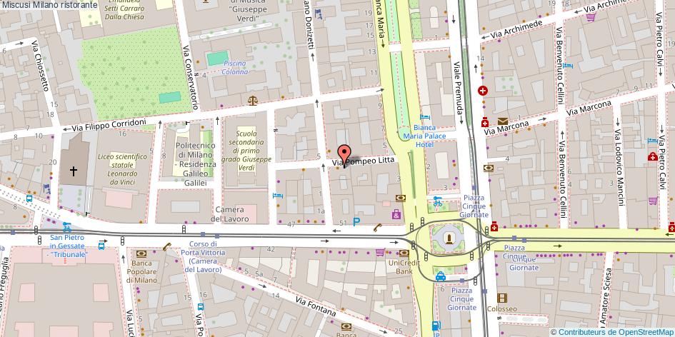 Mappa Miscusi ristorante Milano