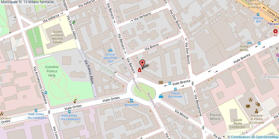 Mappa Municipale N. 13 farmacia Milano