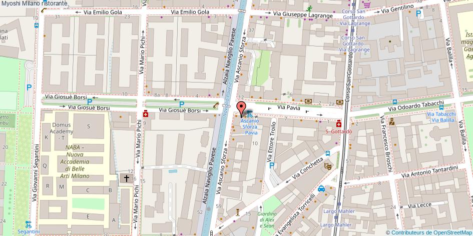 Mappa Myoshi ristorante Milano