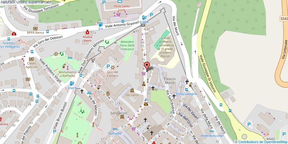 Mappa NaturaSì supermercato Urbino